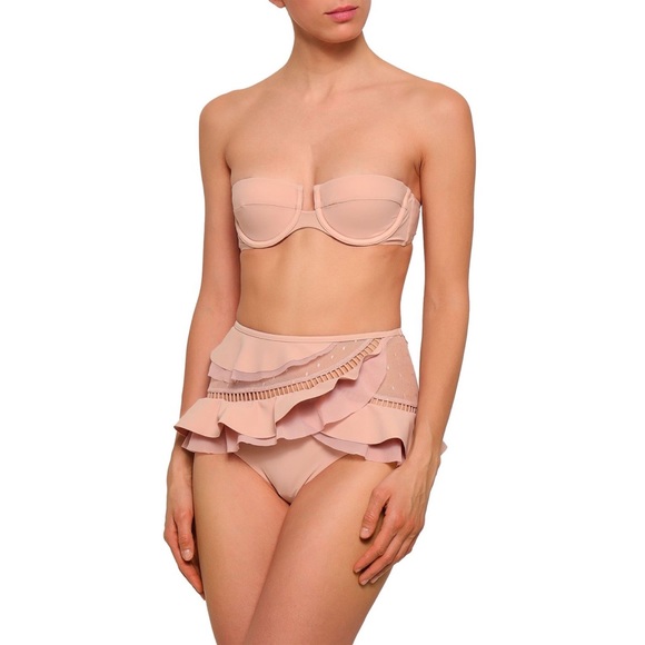 Zimmermann ruffle trim top and bottoms swimsuit sz AU 1 - Picture 3 of 13